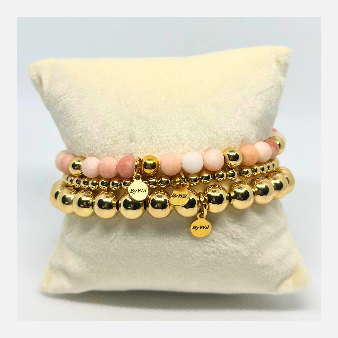 Chalcedoon love set natuursteen | armbanden set