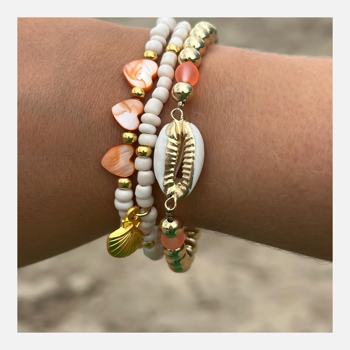 Armbanden set | golden peach
