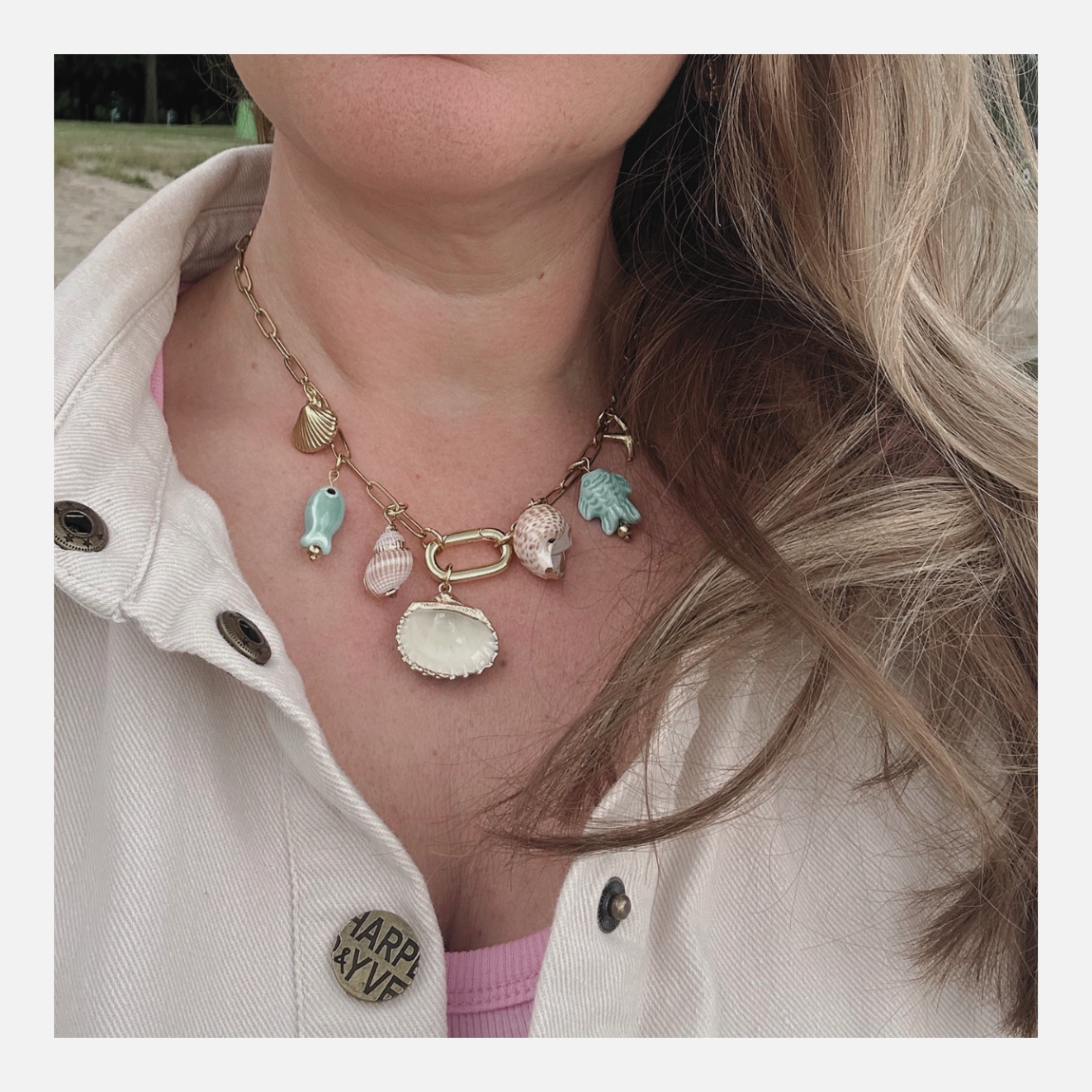 Charm bedelketting | summer fish Santorini