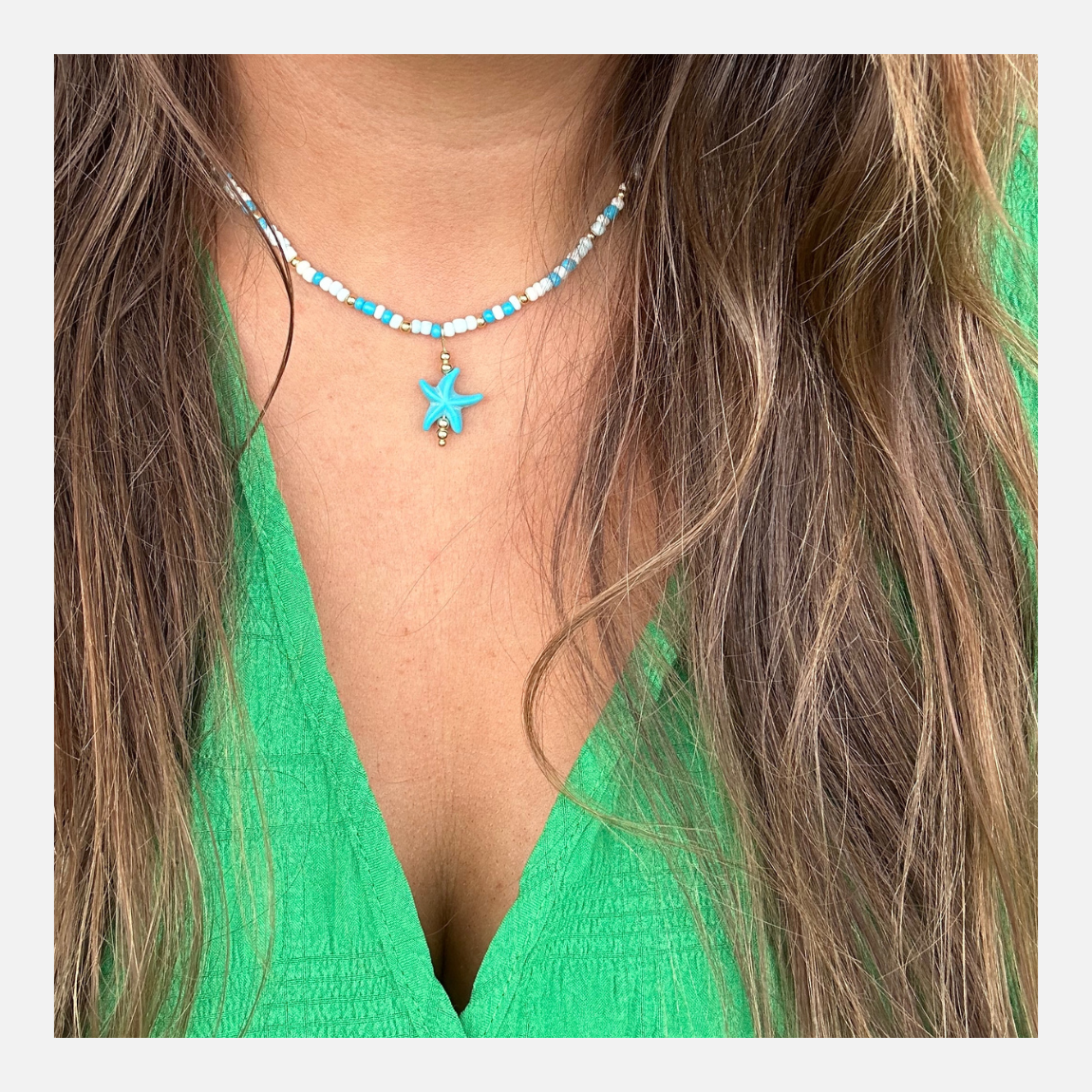 Rocailles ketting | blue seastar Santorini