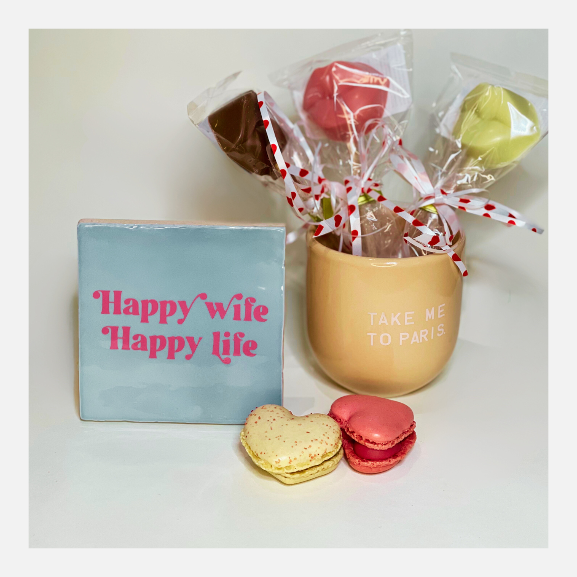 Quote keramiek tegeltje happy wife happy life