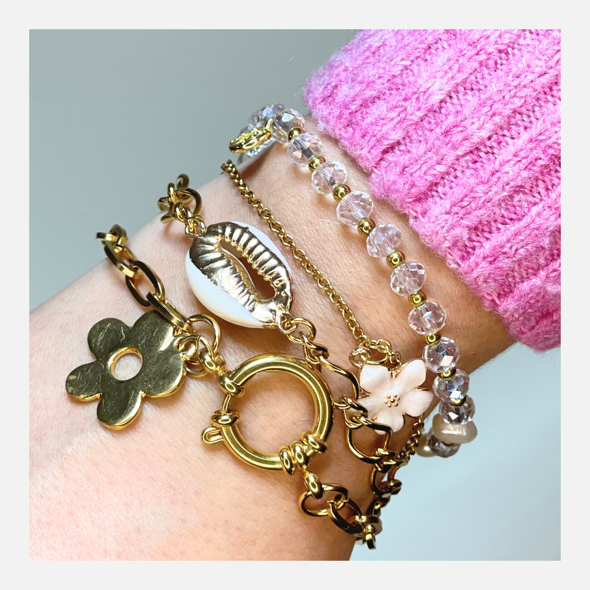 Gold summer armbanden set