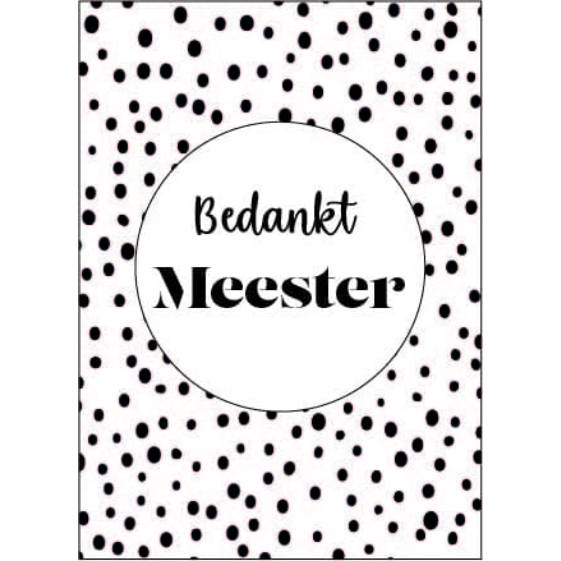 Kaart bedankt meester