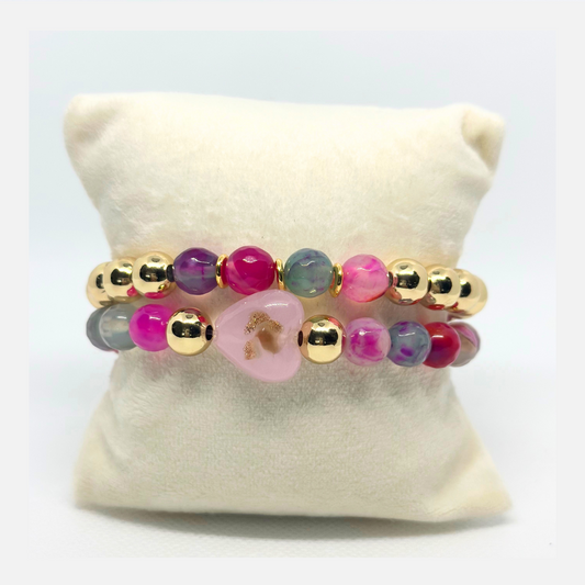 Pink summer Opaal | natuurstenen armbanden set