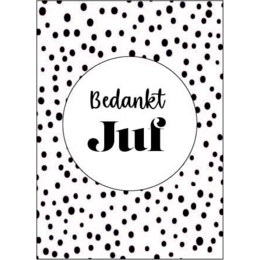 Kaart bedankt juf